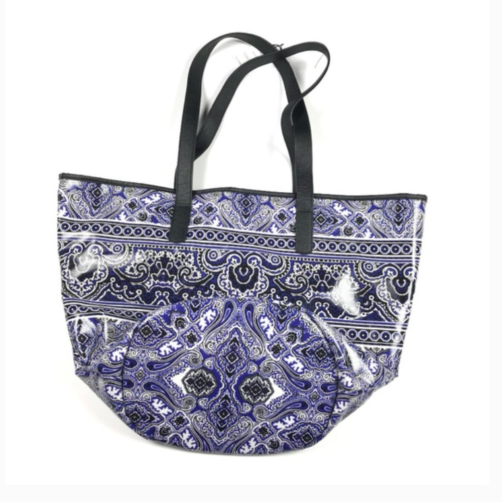 🎉3/$15. NWT, Large Beach tote, coastal tile blue